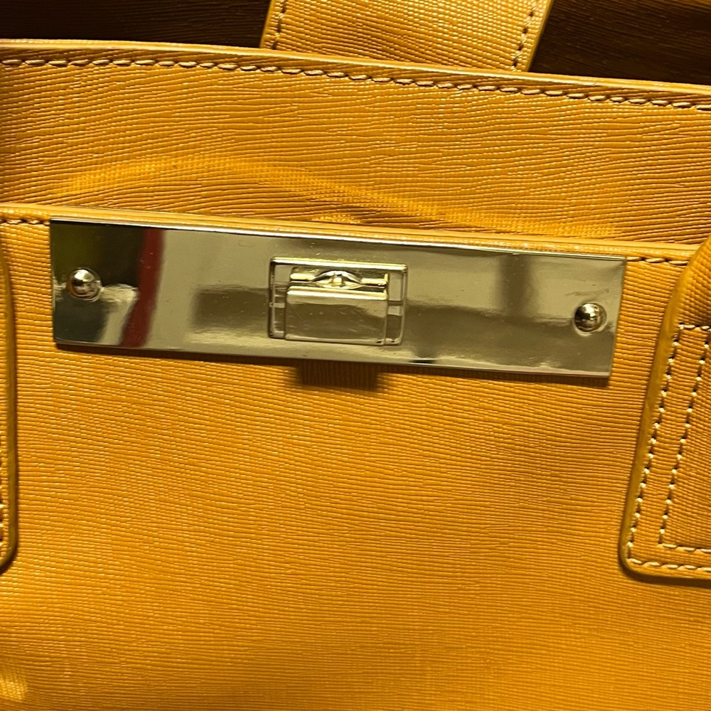 Vince Camuto Yellow Leather Tote Bag - Picture 3 of 10